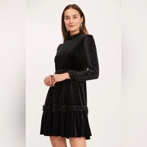 NWT Tyler Boe Priscilla Black Velvlet Cocktail Dress Womens 2